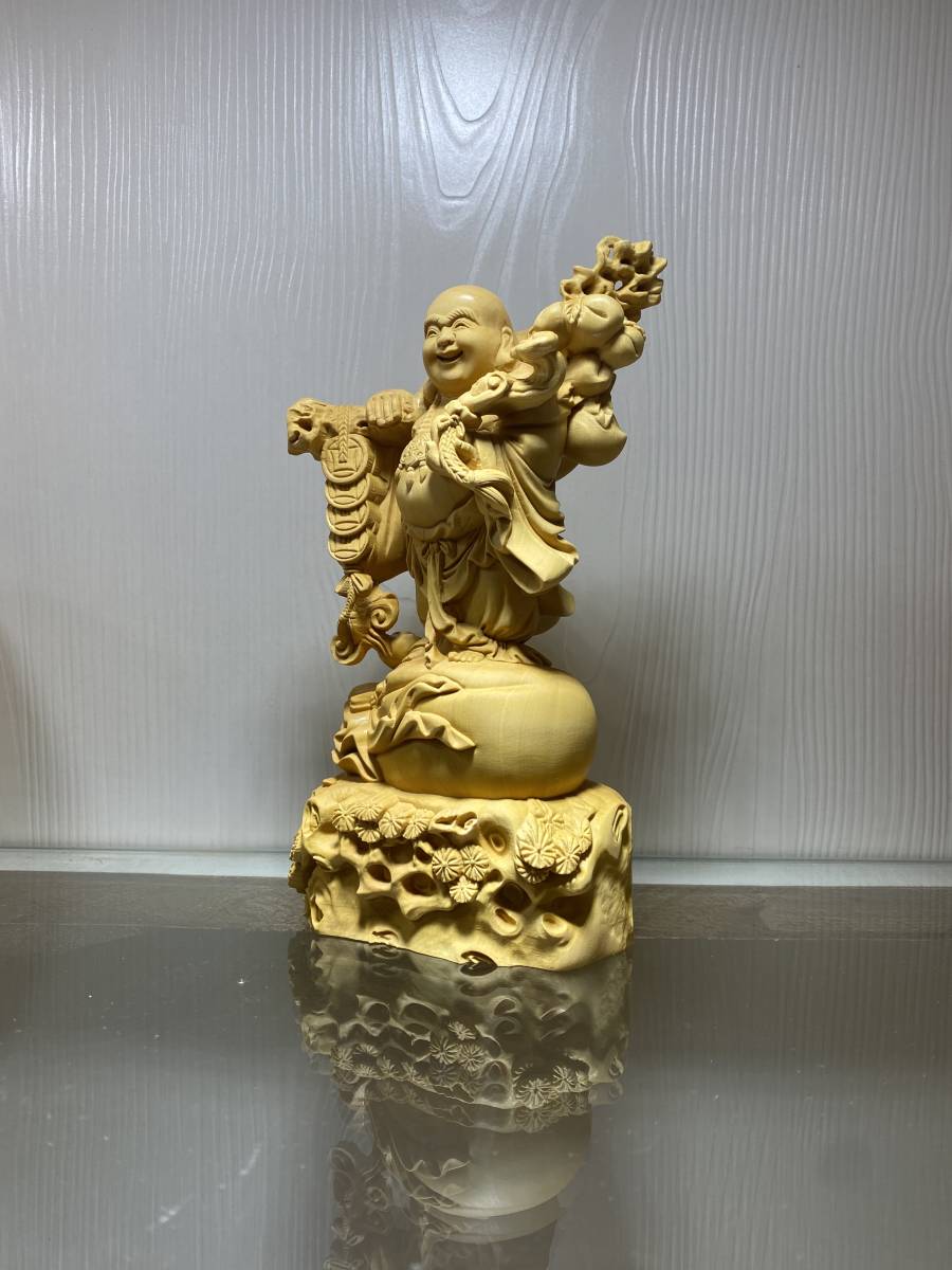 仏教工芸品 弥勒仏 布袋尊 七福神 彫刻工芸品 精密彫刻 仏師で仕上げ品