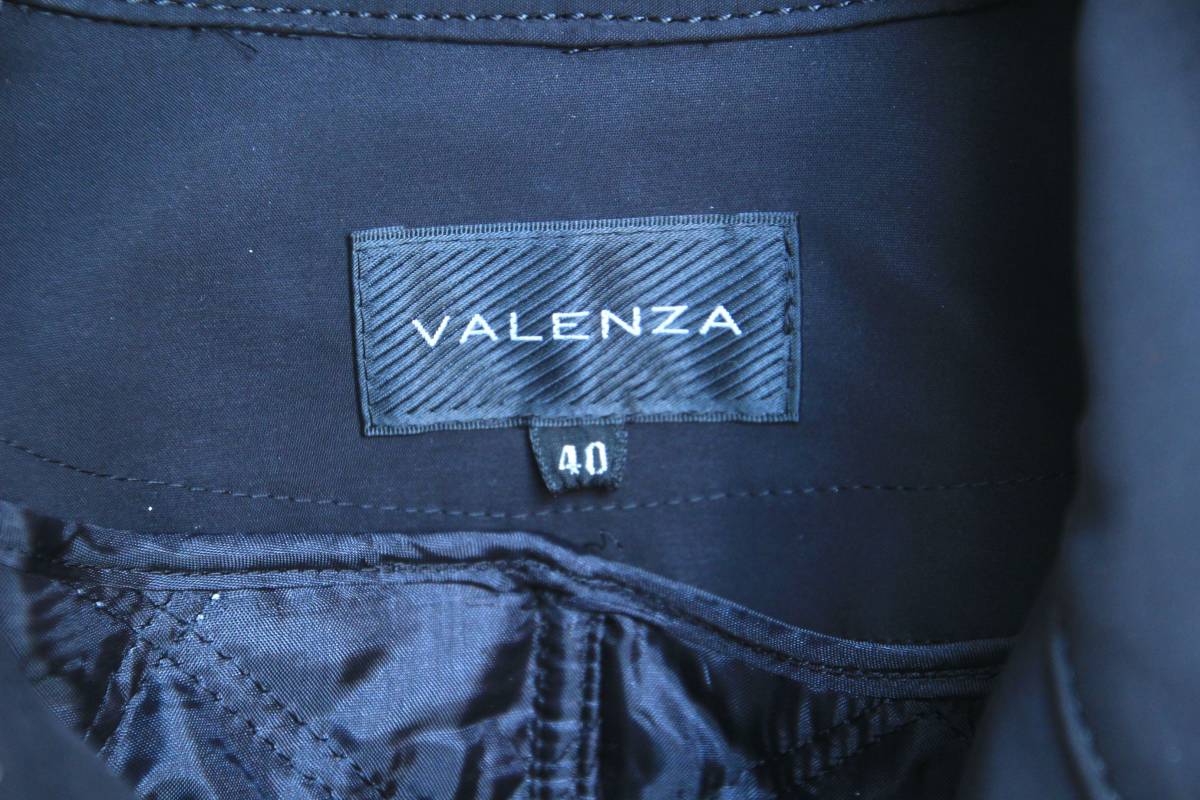 VALENZA バレンザ トレンチコート サイズ40 身丈約88cm ブラック 黒 ジップ ラインストーン 衣1214-16_画像3