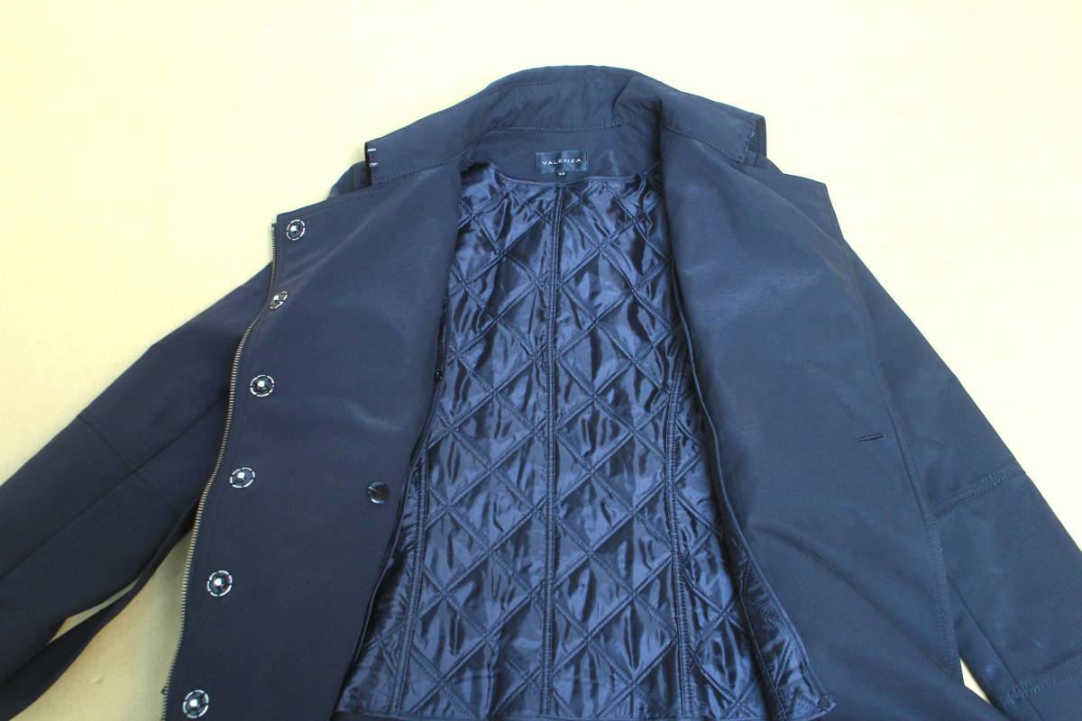 VALENZA バレンザ トレンチコート サイズ40 身丈約88cm ブラック 黒 ジップ ラインストーン 衣1214-16_画像10