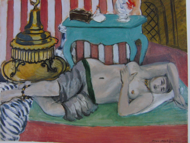 アンリ・マティス(Henri Matisse)、【緑色のサッシュをつけたオダリスク】、高級画集画、状態良好、新品高級額装付、絵画 送料無料