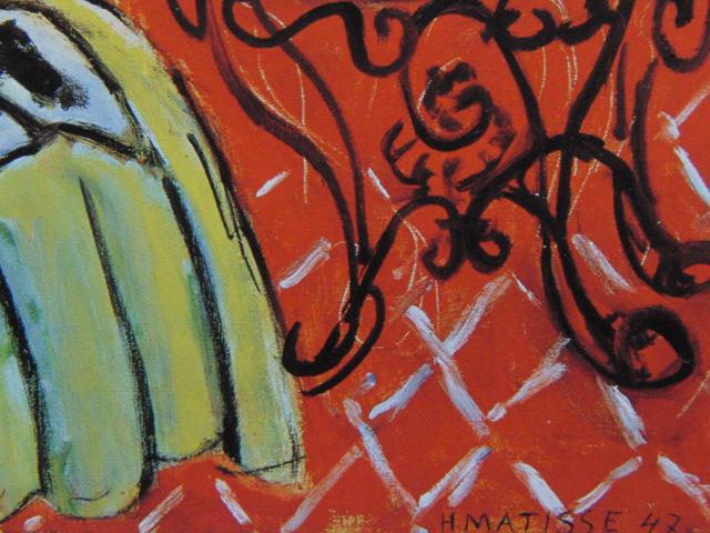 アンリ・マティス、【赤い室内の緑衣の女】、希少画集画より、状態良好、新品高級額装付、送料無料、油絵 油彩 人物画_画像2
