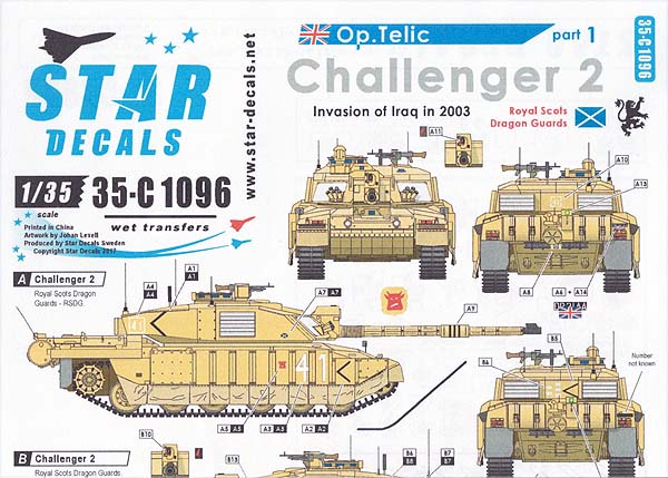 STAR-DECALS C1096 1/35 イラク戦争の英軍AFV #1 チャレンジャー2 デカールセット_画像1