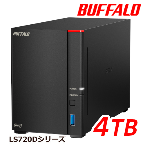 送料無料 美品 BUFFALO 4TB ネットワークHDD NAS LS720D0402【2ベイ