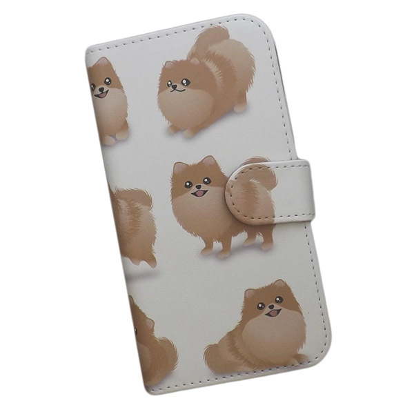 iPhone7 plus/iPhone8 plus　スマホケース 手帳型 プリントケース 犬 ポメラニアン 動物 キャラクター かわいい_画像1