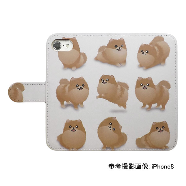 iPhone7 plus/iPhone8 plus　スマホケース 手帳型 プリントケース 犬 ポメラニアン 動物 キャラクター かわいい_画像2