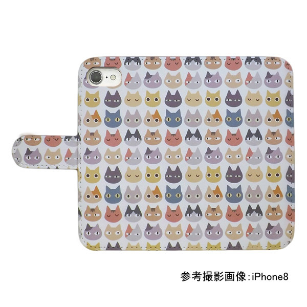 iPhone7 plus/iPhone8 plus　スマホケース 手帳型 プリントケース 猫 動物 パターン画 ねこ かわいい_画像2