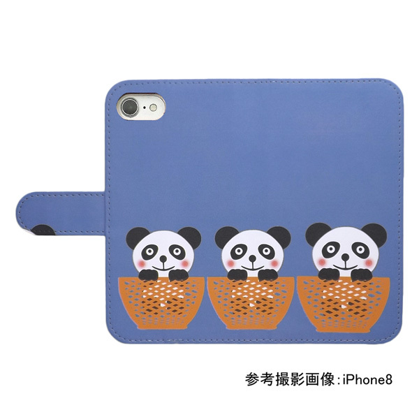 iPhone7 plus/iPhone8 plus　スマホケース 手帳型 プリントケース パンダ かご 動物 キャラクター かわいい_画像2