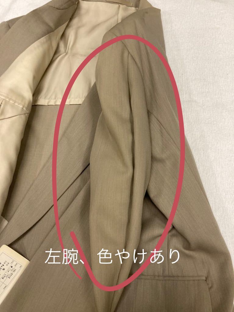 《訳有品》夏物 未使用 ソフト ダブル4ッ釦1ッ掛ジャケット サイズ ST48(L相当) 日本製 綿100% 背抜き ノーベント GUINNESS イタリー製生地_左腕に色やけあり