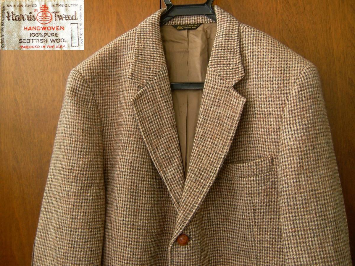 最大10%OFFクーポン Harris Tweed 胡桃釦 テーラードジャケット ウール