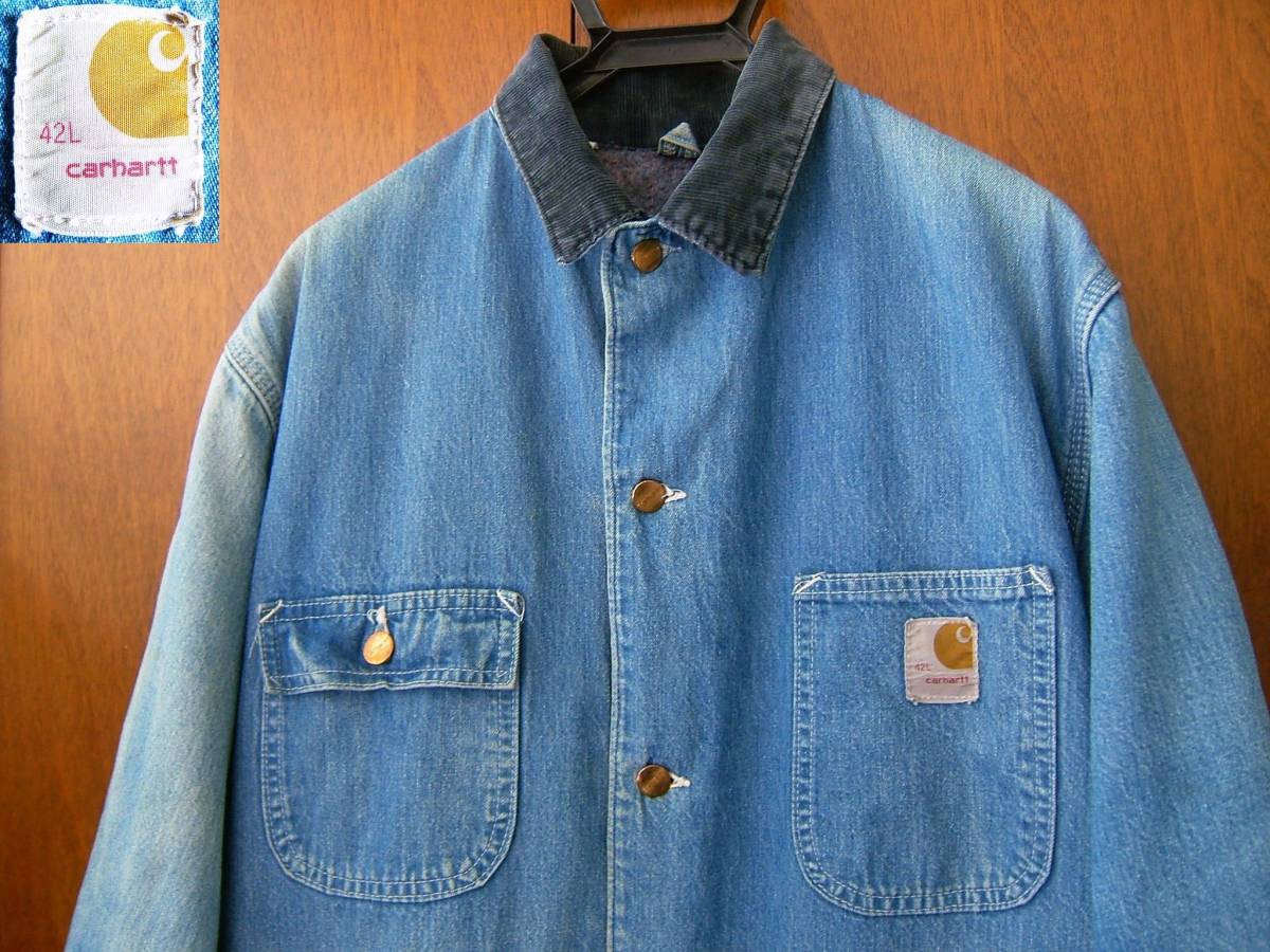 カーハート carhartt 裏地 ブランケット Michigan Chorecoat デニムカバーオール デニムジャケット ワークジャケット ユニオンチケット_画像1