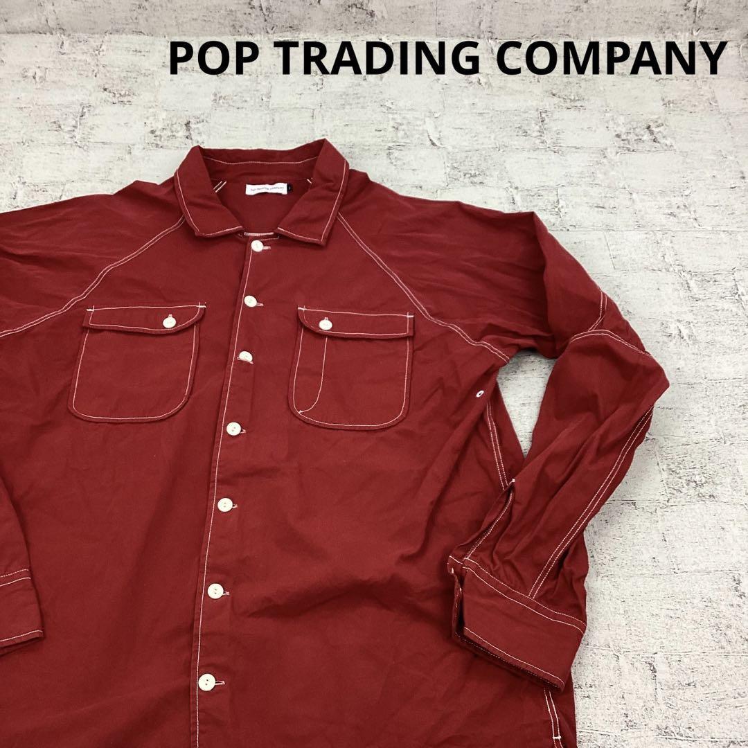 POP TRADING COMPANY ポップトレーディングカンパニー 長袖ワークシャツ W12317_画像1