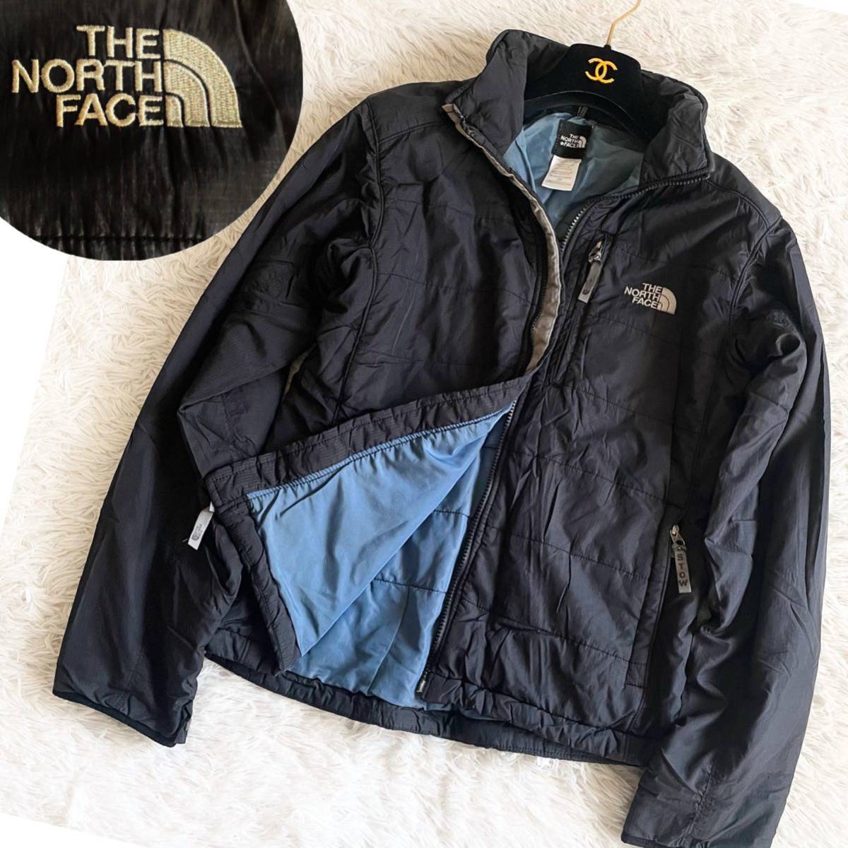 ノースフェイス THE NORTH FACE 中綿 ダウンジャケット ダウンコート アウター ブルゾン ブランドロゴ刺繍 ジップアップ 黒 ブラック