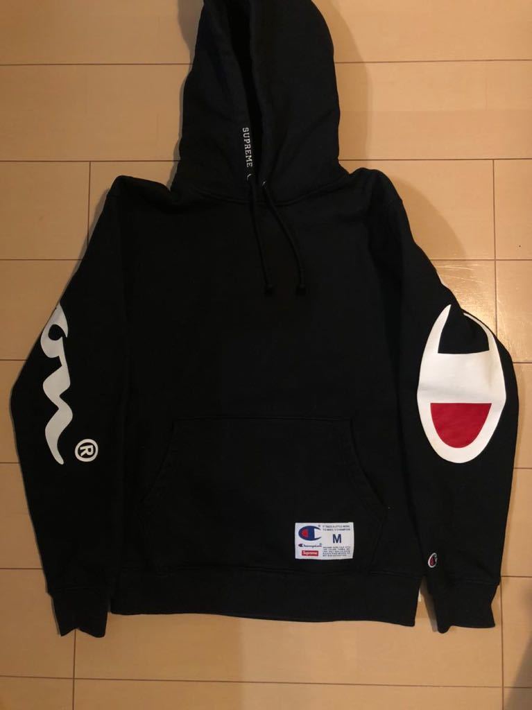 シュプリーム Supreme/Champion Hooded Sweatshirt BLACK M