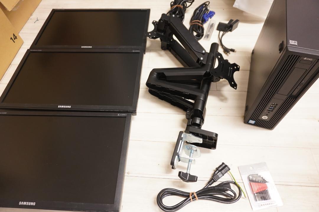 デイトレ用 PC+3画面+アーム (4画面セットに変更可能) ☆ HP Z240