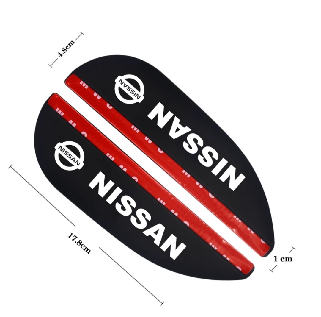  rain guard 2 pieces set Nissan NISSAN 3D with logo mirror visor silicon rainy season custom Elgrand side mirror Serena Note Wagon 