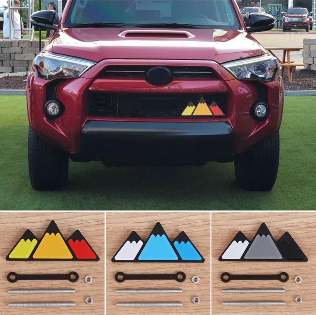 グリルバッチ グレー TacoVinyl マウンテンデザイン エンブレムトヨタ TRD RAV4 ランクル ハイラックス ヤリス クルーザー_画像4