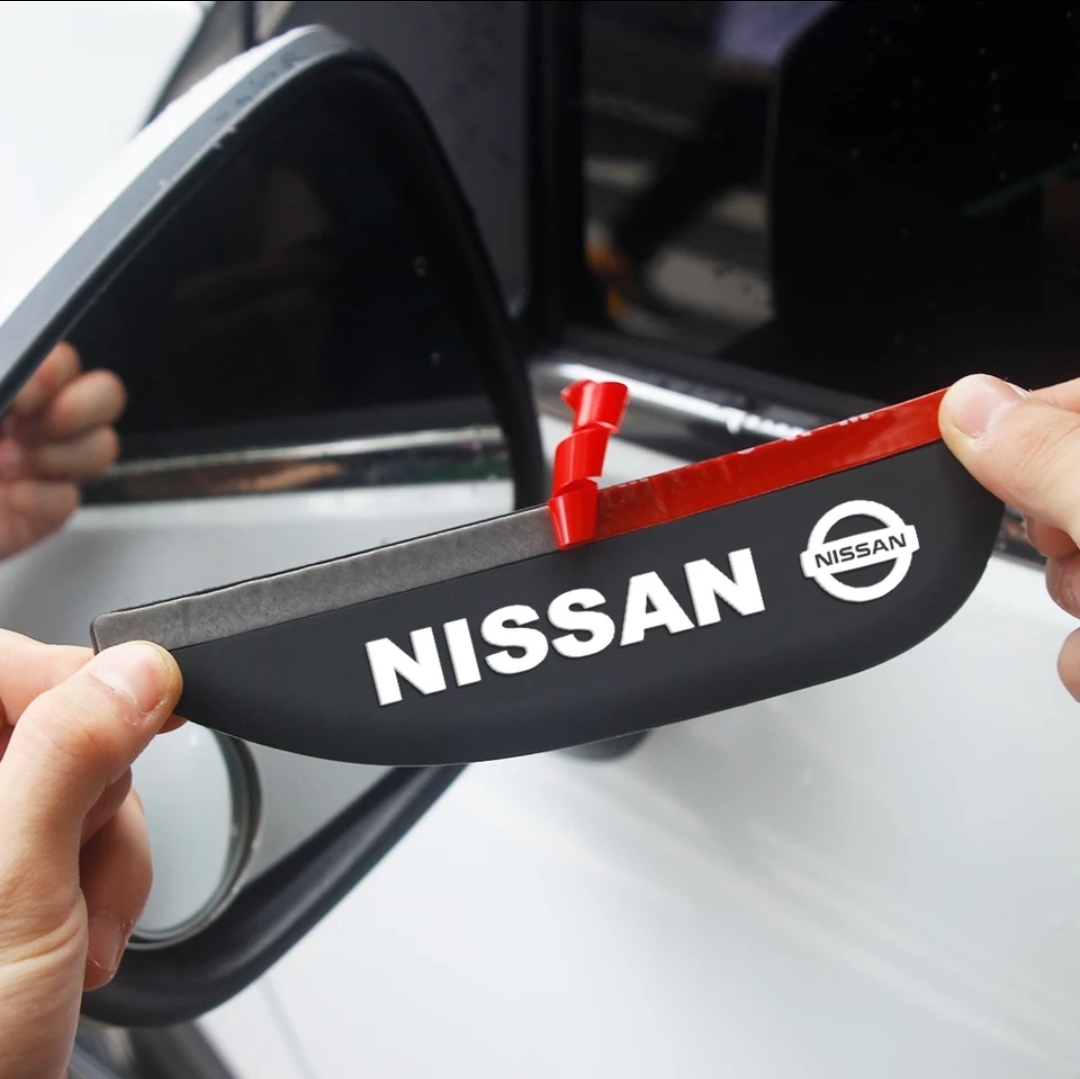  rain guard 2 pieces set Nissan NISSAN 3D with logo mirror visor silicon rainy season custom Elgrand side mirror Serena Note Wagon 