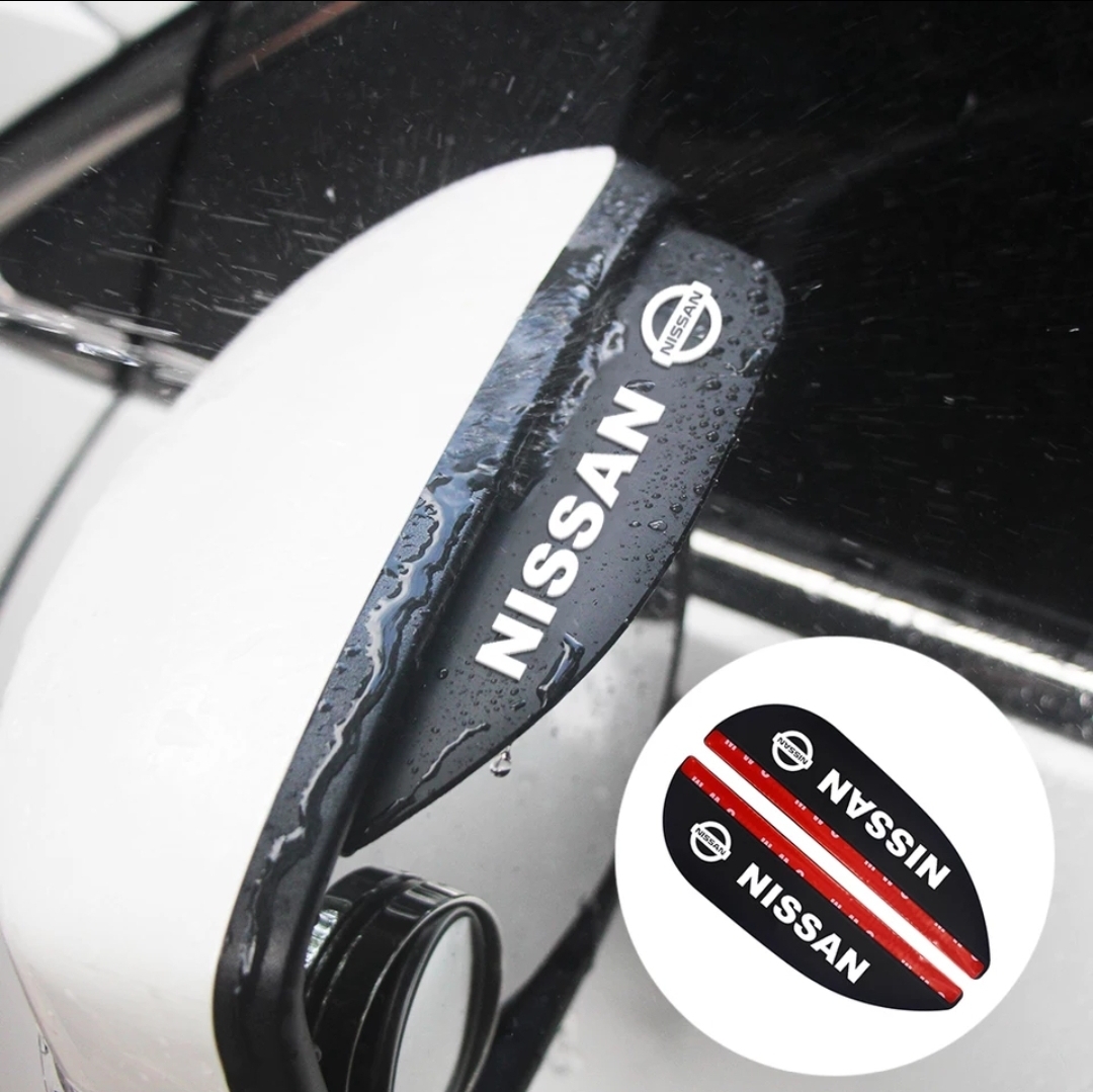  rain guard 2 pieces set Nissan NISSAN 3D with logo mirror visor silicon rainy season custom Elgrand side mirror Serena Note Wagon 