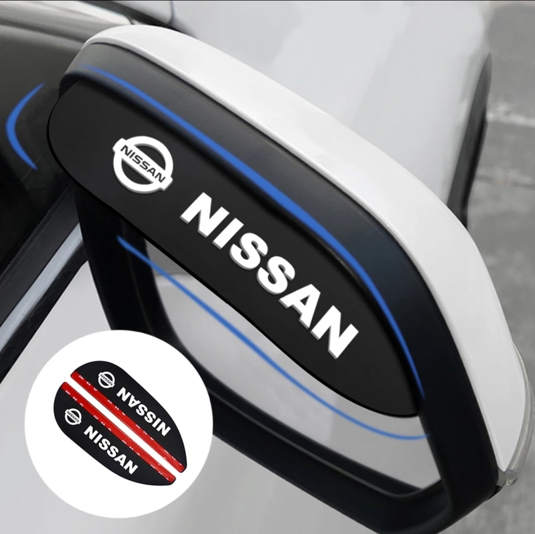  rain guard 2 pieces set Nissan NISSAN 3D with logo mirror visor silicon rainy season custom Elgrand side mirror Serena Note Wagon 