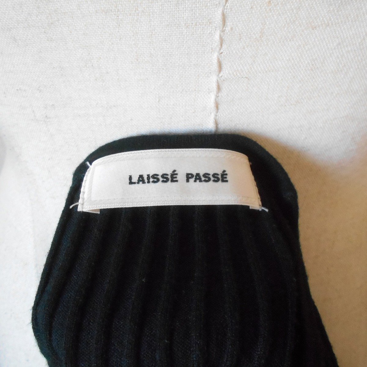  stock ) look / Laisse Passe LAISSE PASSE. sleeve chu-ru switch thin rib knitted sweater black 38