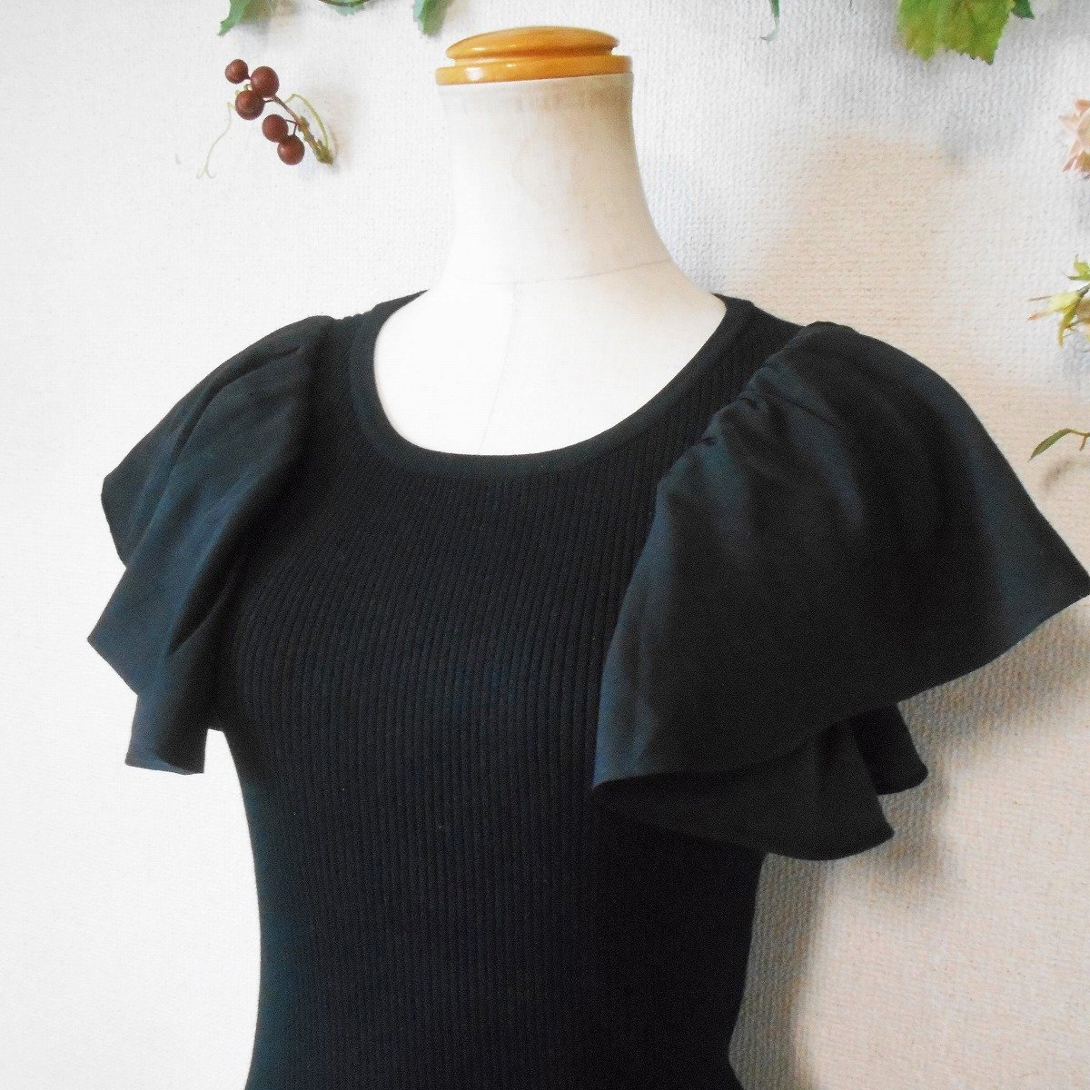  stock ) look Laisse Passe LAISSE PASSE frill. pretty no sleeve knitted black 38