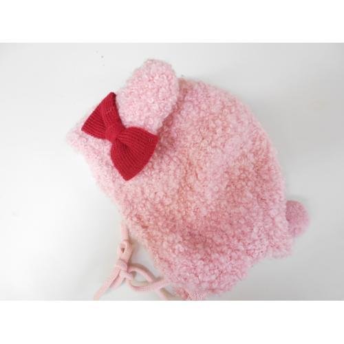  Shirley Temple Shirley Temple baby knitted cap .mo Como ko... ear rabbit li bon pin k red 