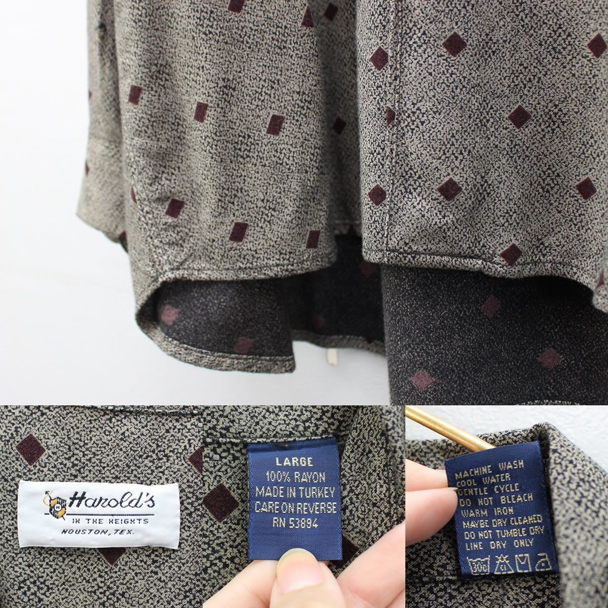 USA VINTAGE ROCKABILITY DESIGN OVER RAYON SHIRT/アメリカ古着ロカビリーデザインオーバーレーヨンシャツ