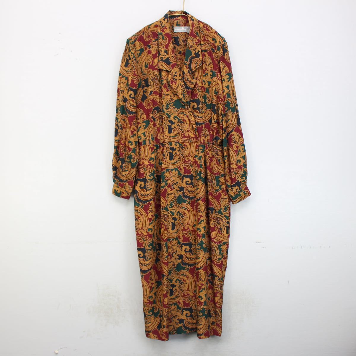 USA VINTAGE LIZ CLAIBORNE PAISLEY PATTERNED DESIGN LONG ONE PIECE/アメリカ古着ペイズリー柄デザインロングワンピース_画像4