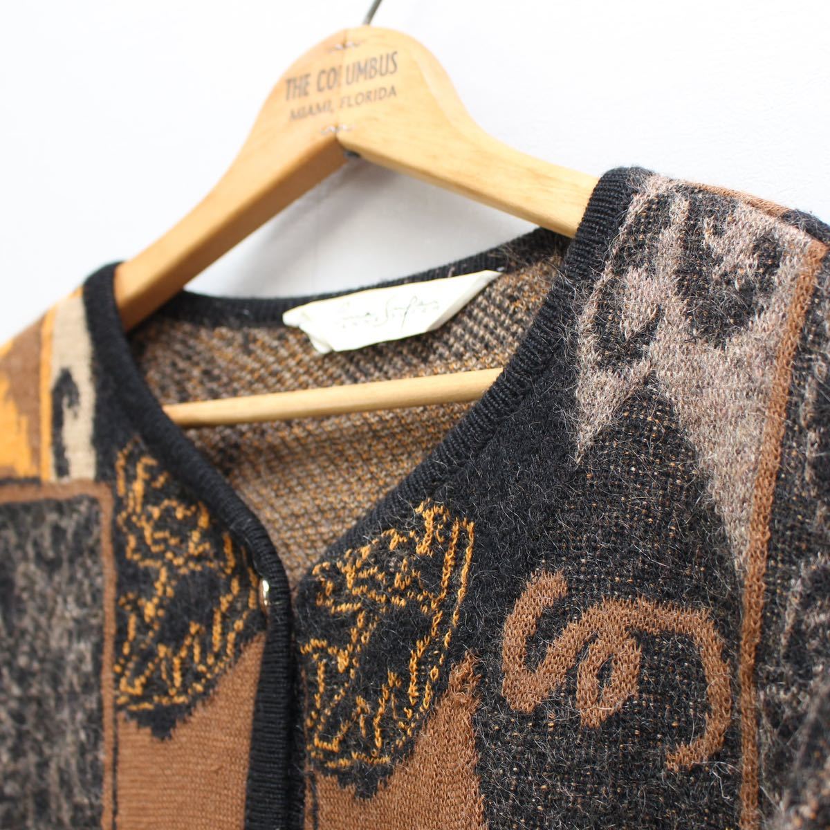 FRENCH VINTAGE MOHAIR ALPACA BREND WOOL CARDIGAN MADE IN FRANCE/フランス古着モヘアアルパカ混ウールカーディガン