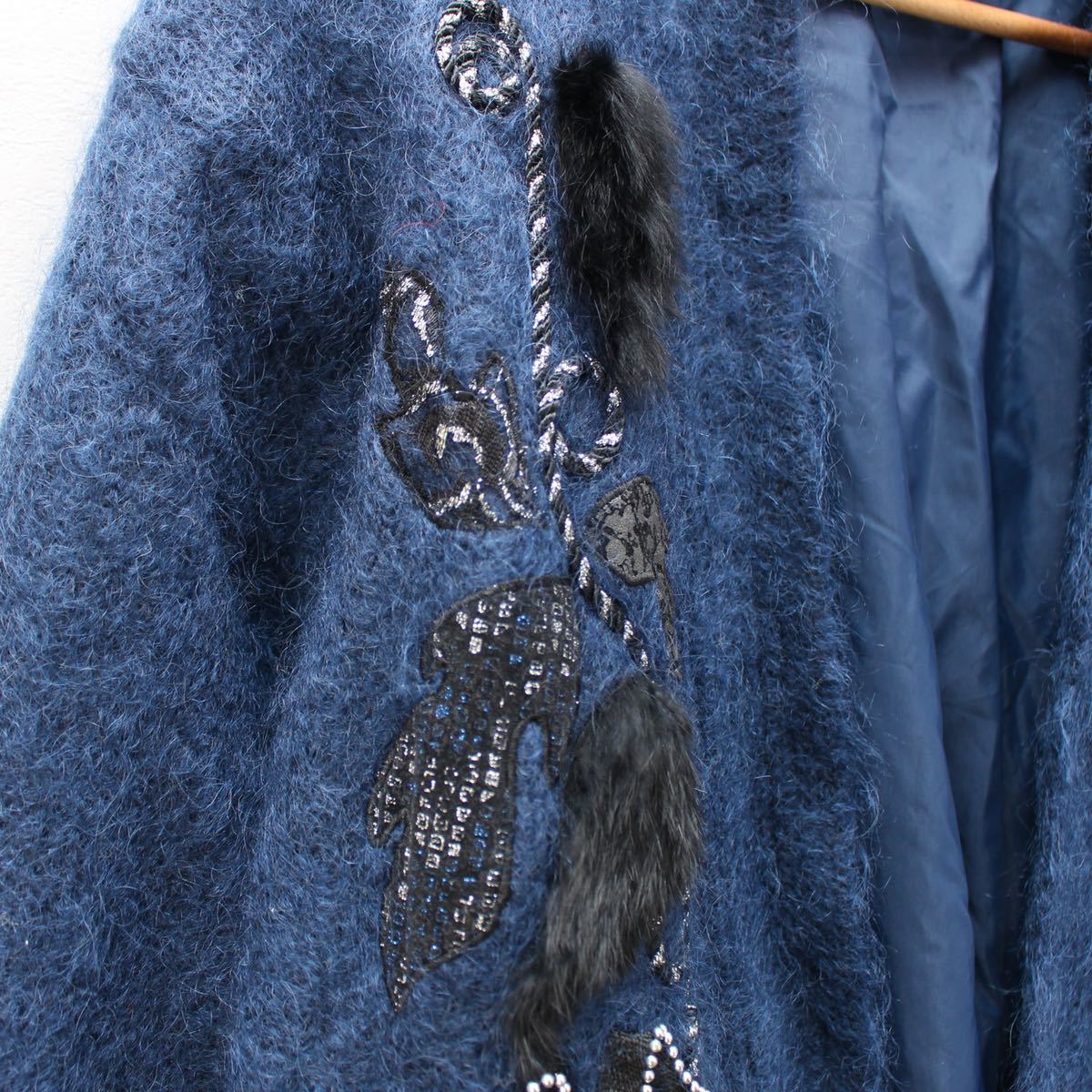 EU VINTAGE 3D DESIGN MOHAIR LONG KNIT CARDIGAN/ヨーロッパ古着3Dデザインモヘアニットロングカーディガン_画像8