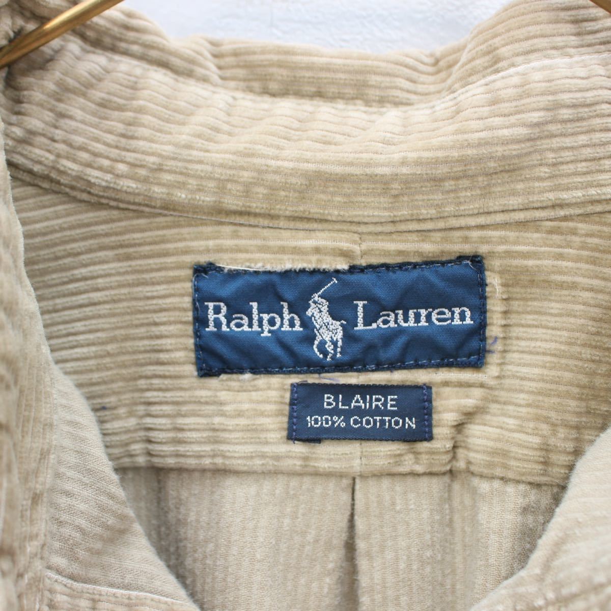 *SPECIAL ITEM* USA VINTAGE RALPH LAUREN POLO BEARアメリカ古着ポロラルフローレンポロベアー刺繍デザインコーデュロイオーバーシャツ