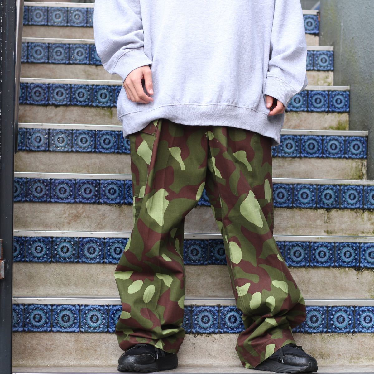 EU VINTAGE FINLAND MILITALY CAMOUFLAGE PATTERNED MILITALY PANYS/ヨーロッパ古着フィンランド軍カモフラ柄ミリタリーパンツ