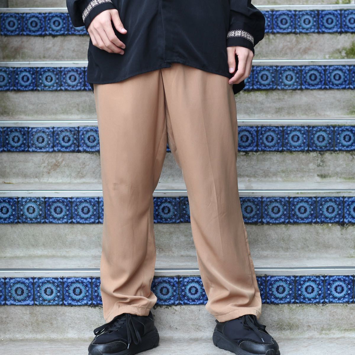 ヴィンテージ❤️】 MENS スラックスパンツ Lサイズ ネイビー
