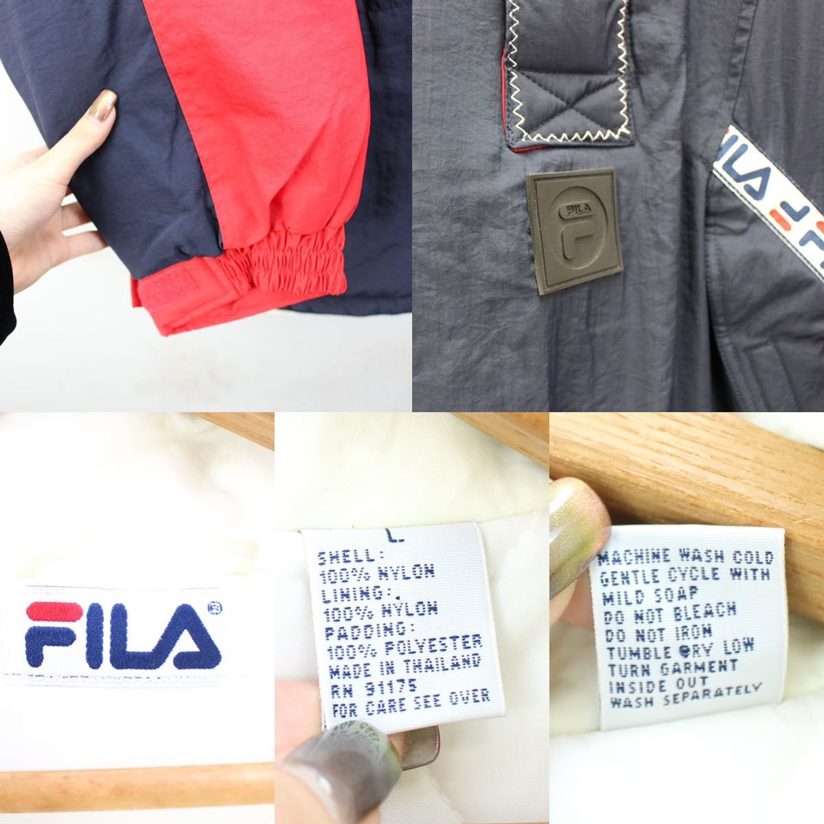 SPECIAL ITEM USA VINTAGE FILA LOGO DESIGN HALF ZIP PULL OVER