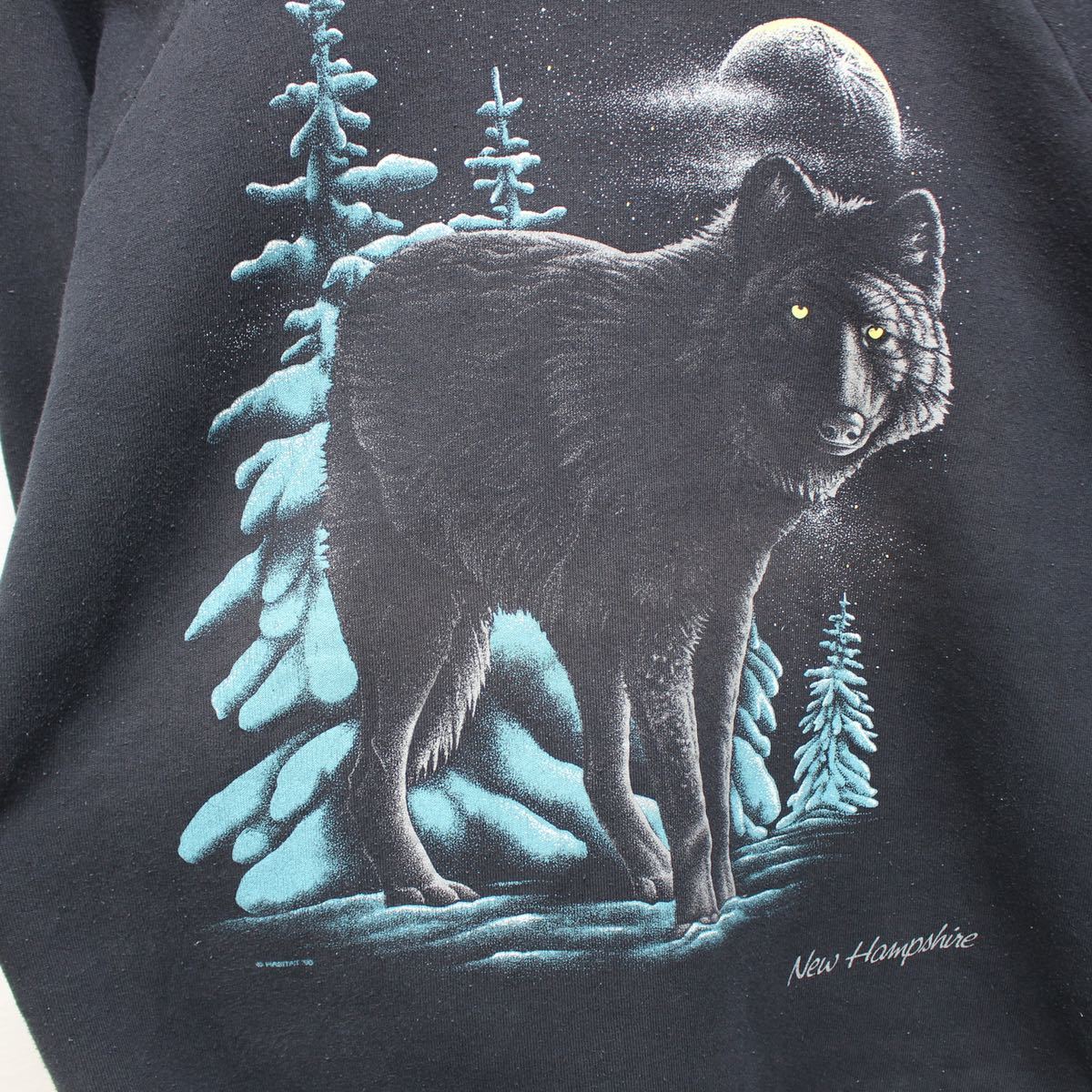 USA VINTAGE FLUIT OF THE LOOM WOLF DESIGN OVER SWEAT SHIRT/アメリカ古着オオカミデザインオーバースウェット_画像7