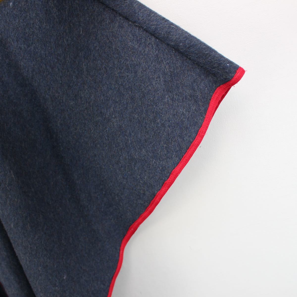 EU VINTAGE PIPING DESIGN WOOL CAPE COAT PONCHO/ヨーロッパ EU VINTAGE PIPING DESIGN WOOL CAPE COAT PONCHO/ヨーロッパ