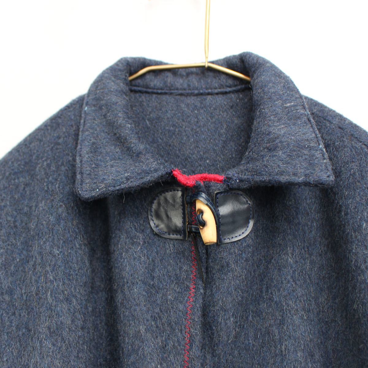 EU VINTAGE PIPING DESIGN WOOL CAPE COAT PONCHO/ヨーロッパ EU VINTAGE PIPING DESIGN WOOL CAPE COAT PONCHO/ヨーロッパ