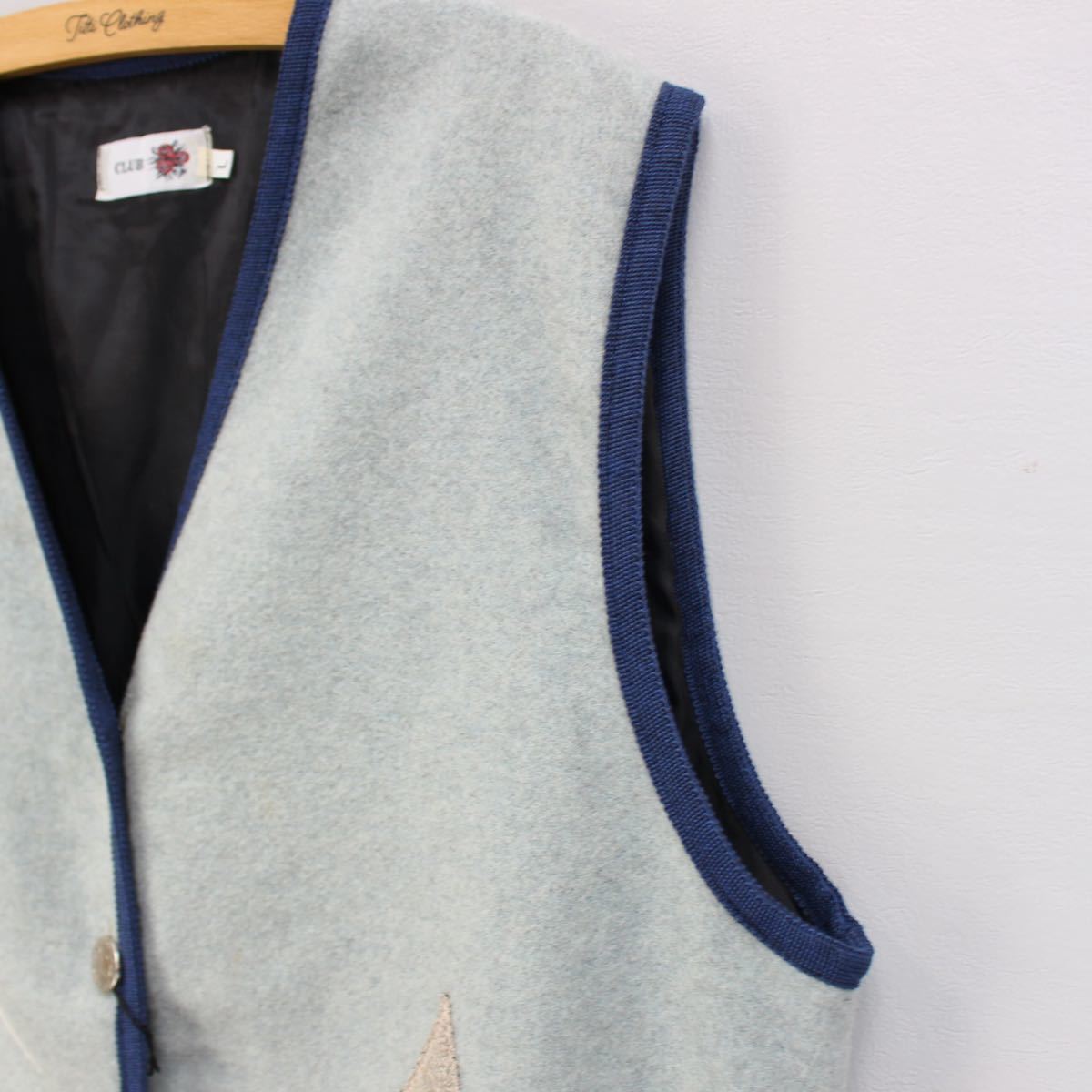 EU VINTAGE EMBRIDERY DESIGN WOOL VEST MADE IN ITALY/ヨーロッパ古着刺繍デザインウールベスト_画像7