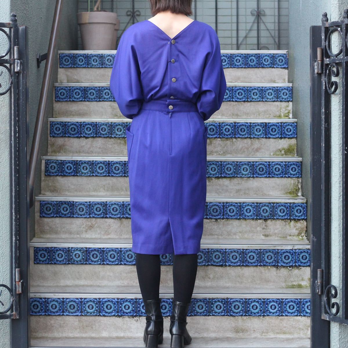 売れ筋がひ贈り物! RETRO VINTAGE WOOL DESIGN ONE PIECE/レトロ古着