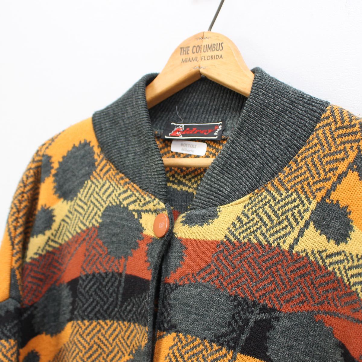 FRENCH VINTAGE DESIGN KNIT LONG COAT MADE IN FRANCE/フランス古着デザインニットロングコート_画像7