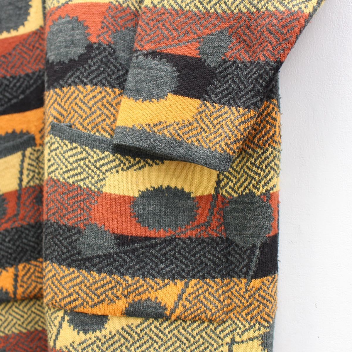 FRENCH VINTAGE DESIGN KNIT LONG COAT MADE IN FRANCE/フランス古着