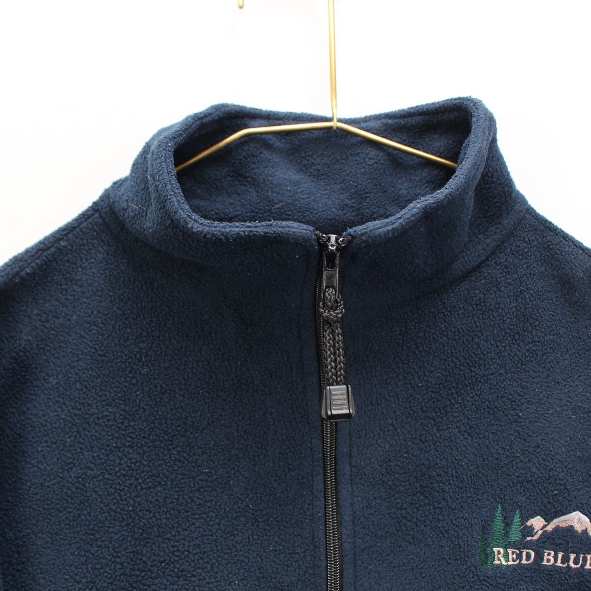 USA VINTAGE EMBROIDERY DESIGN HALF ZIP UP FLEECE/アメリカ古着刺繍デザインハーフジップアップフリース