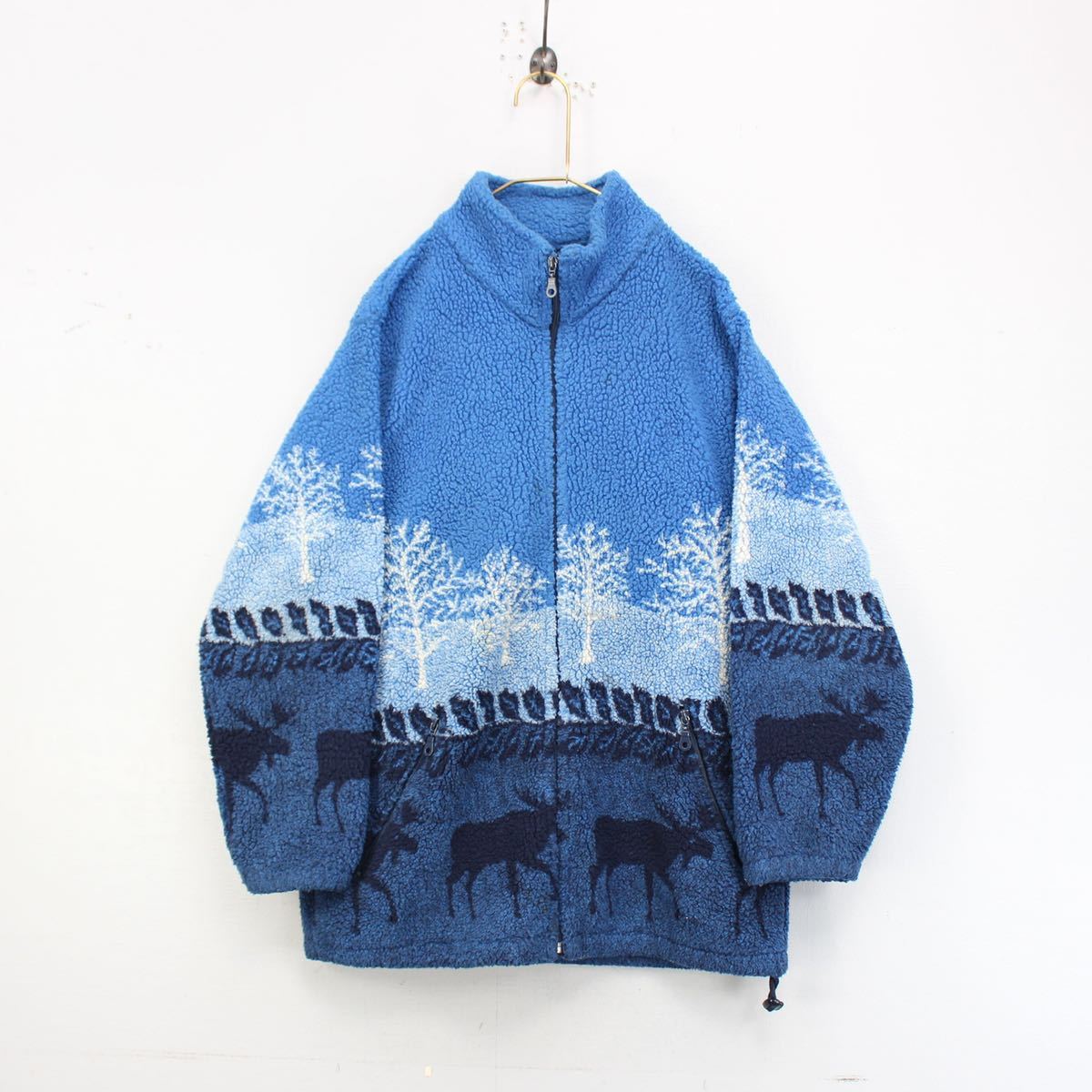 USA VINTAGE DEER DESIGN FLEECE JACKET/アメリカ古着シカデザイン