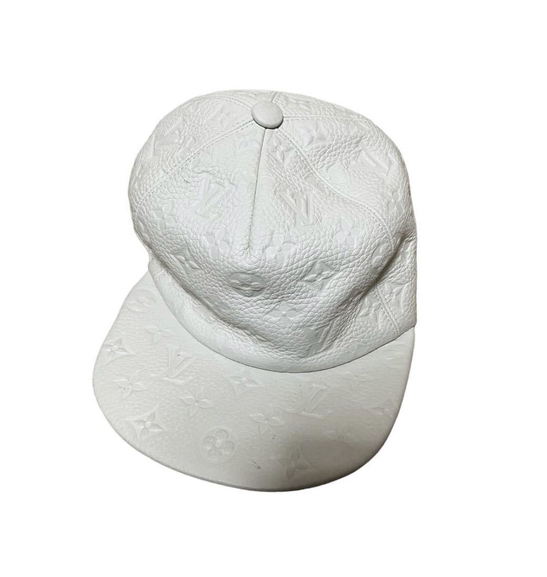 LOUIS VUITTON WHITE MONOGRAM LEATHER CAP / HAT VIRGIL ABLOH MP2321