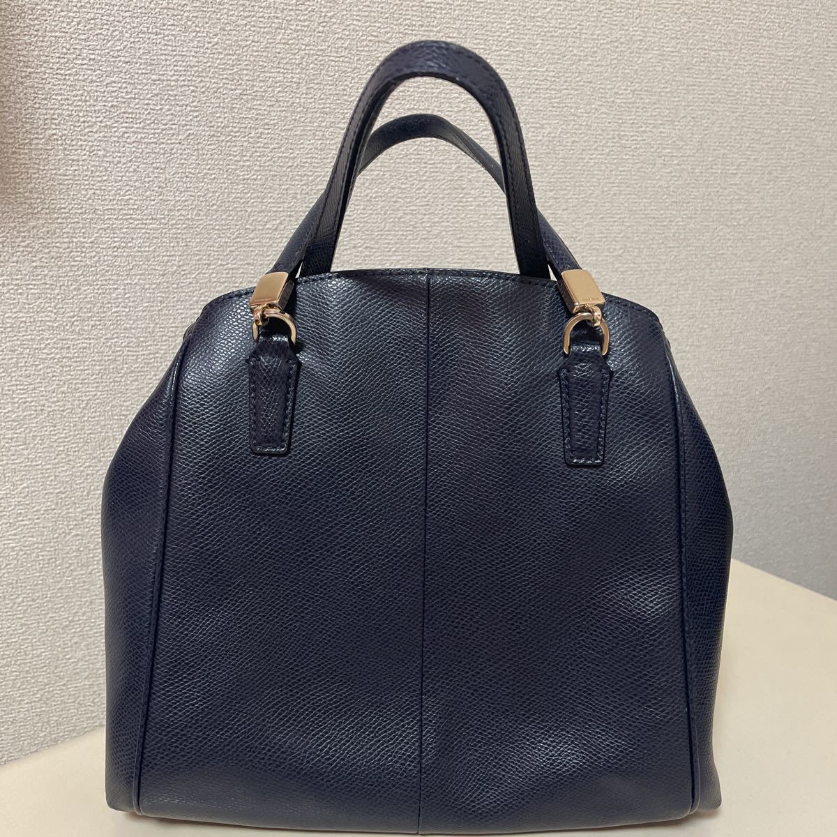 COACH【コーチ】　F34663　2WAYバッグ　ハンドバッグ　ショルダーバッグ　レザー/革　鞄　ネイビー　レディース_画像3