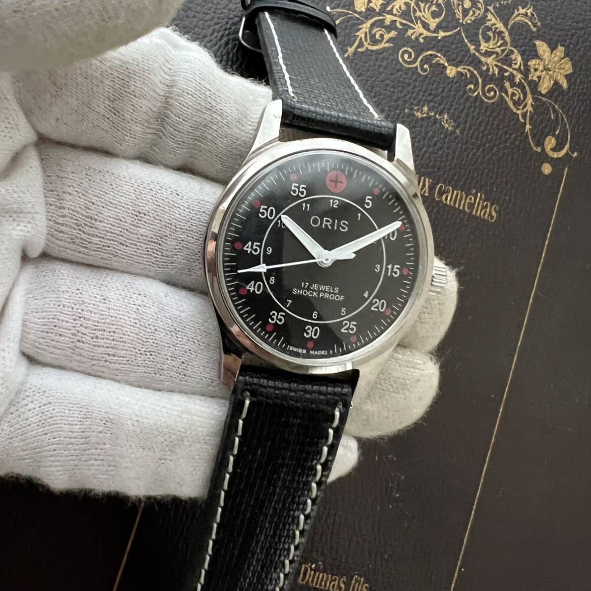 レア 調整済 オリス ORIS 美品 メンズ 機械式 腕時計 手巻き ビンテージ 中古 used アンティーク 動作良好 ディズニー ミッキー NO.187_画像6