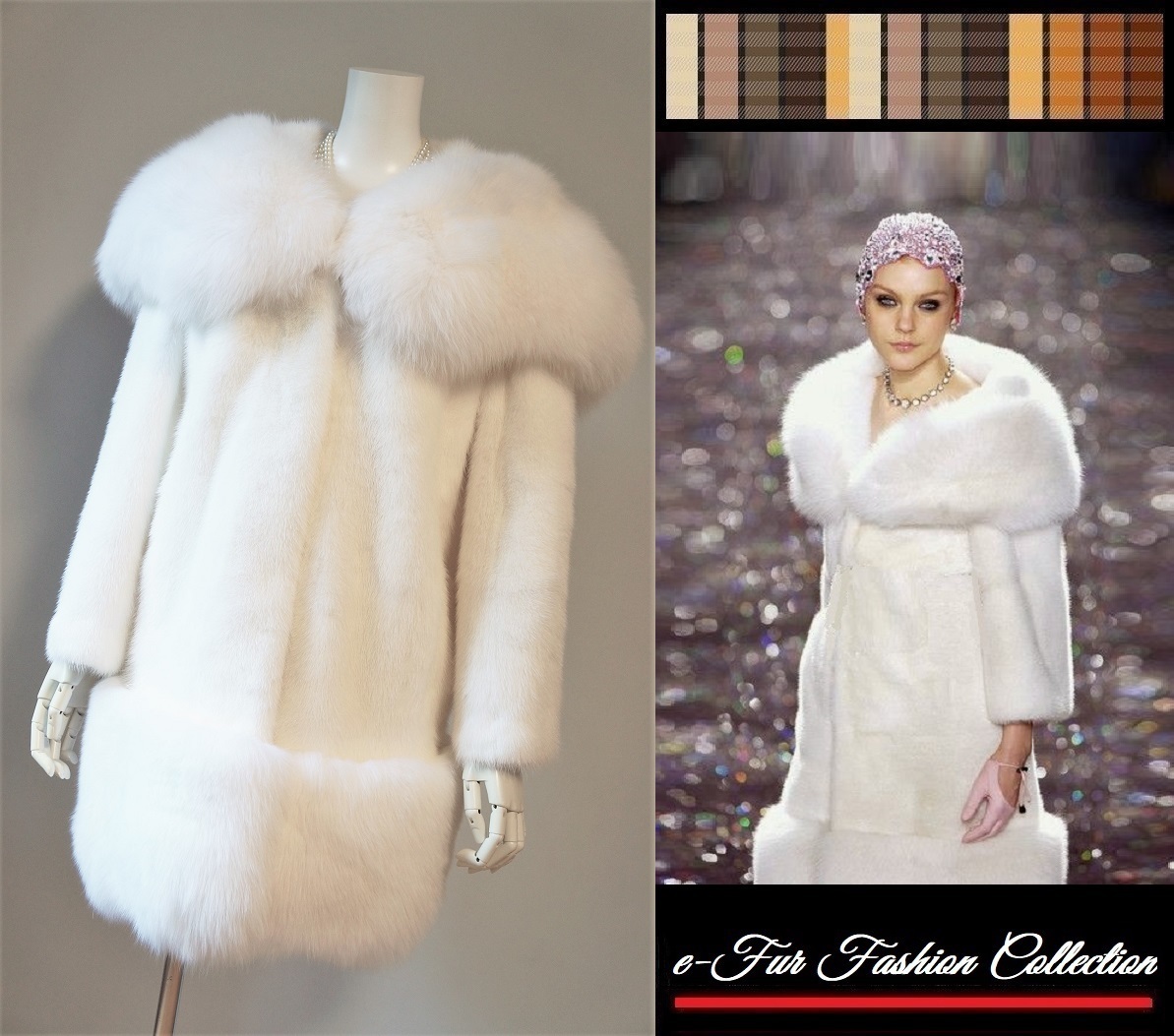 着るだけでフレンチシックな雰囲気が漂います☆上品でフランス貴族風なデザインのパールホワイト白ミンクファーコート　本物毛皮コート
