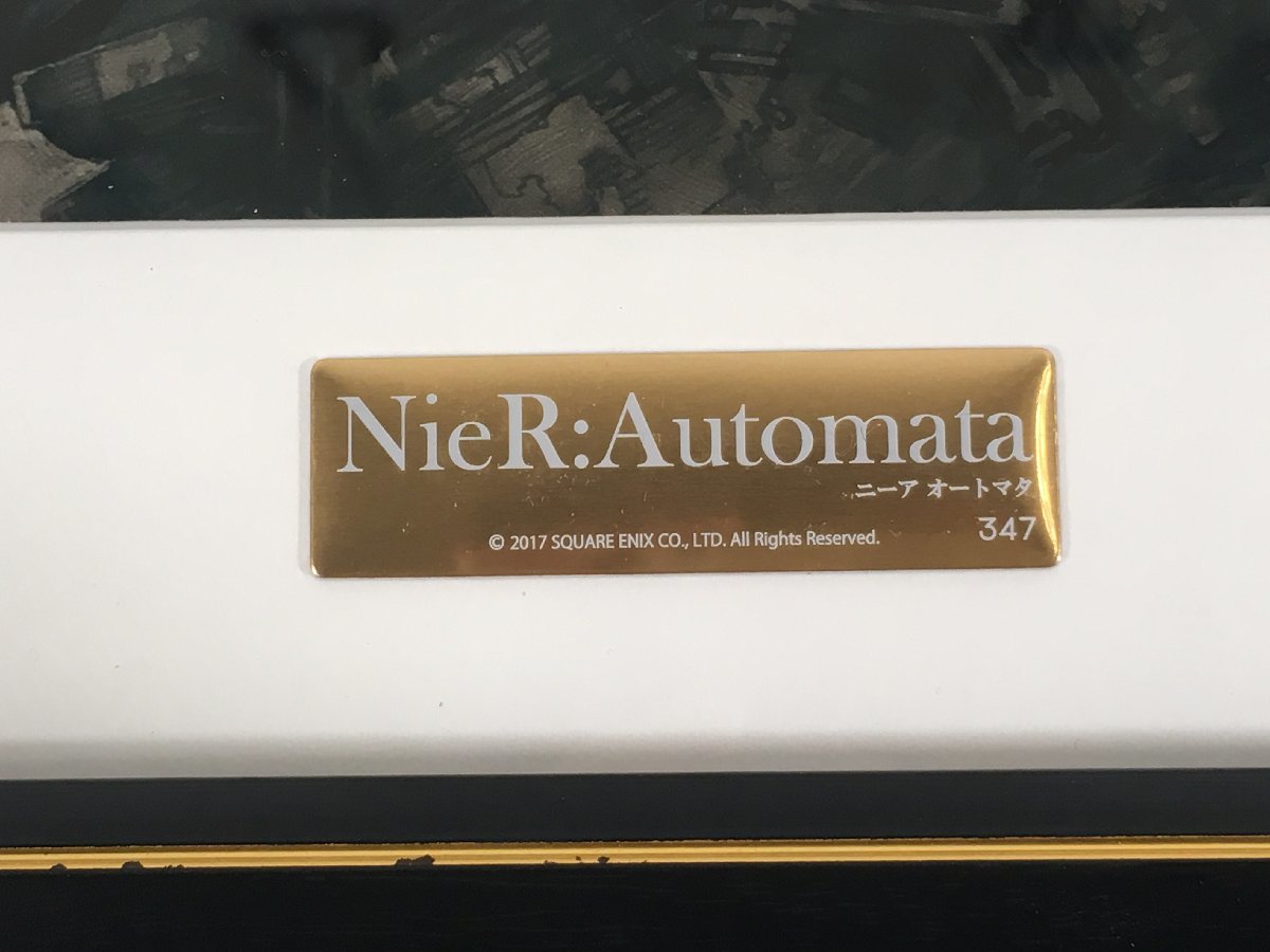 NieR Automata ニーア オートマタ 複製原画 キャラファイングラフ 額入り イラスト 額縁サイズ 約 35cm × 44cm ユーズド