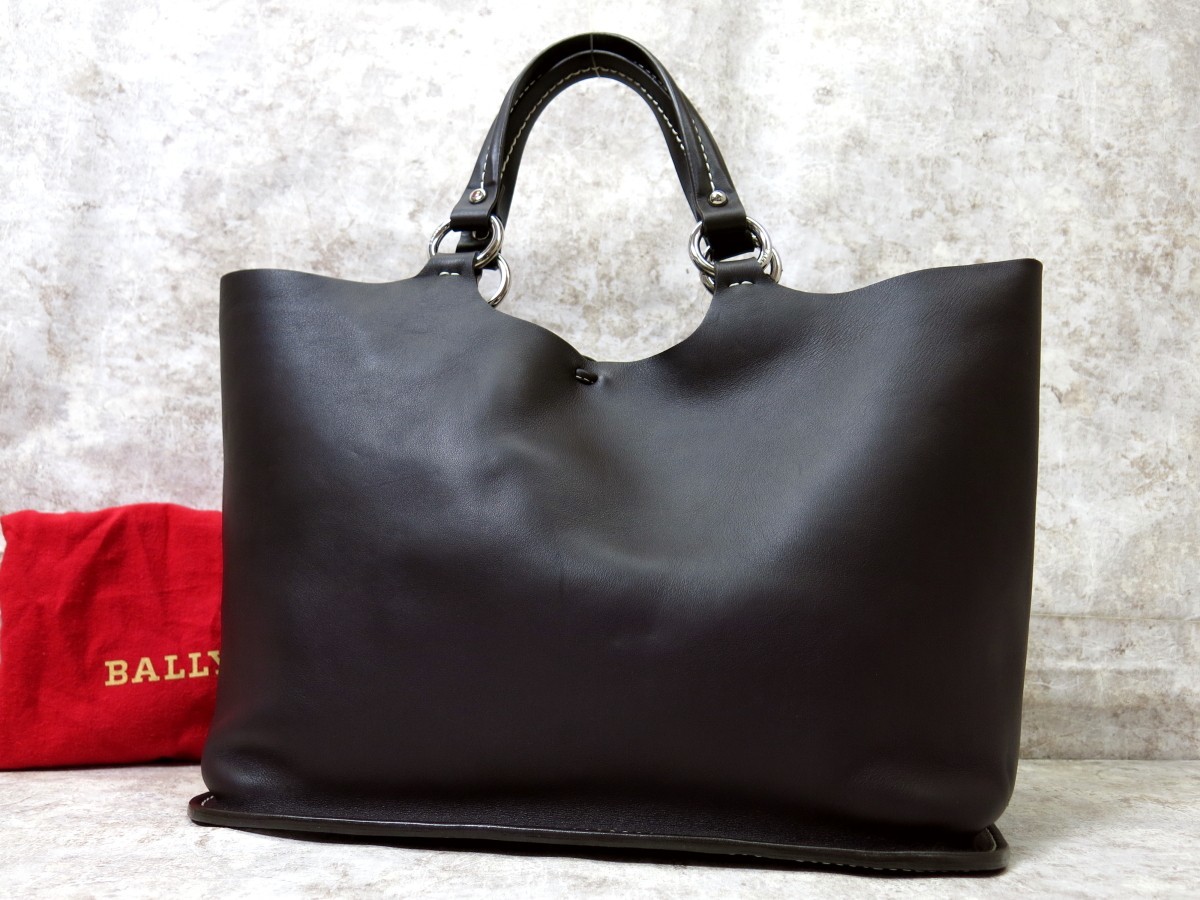 BALLY バリー レザー トートバッグ 肩掛けかばん ブラック-