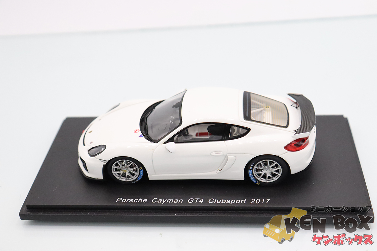 USED S=1/43 Spark スパーク S5200 Porsche ポルシェ Cayman GT4 Clubsport カイマン クラブスポーツ 白 2017 中国製 現状渡し_画像3